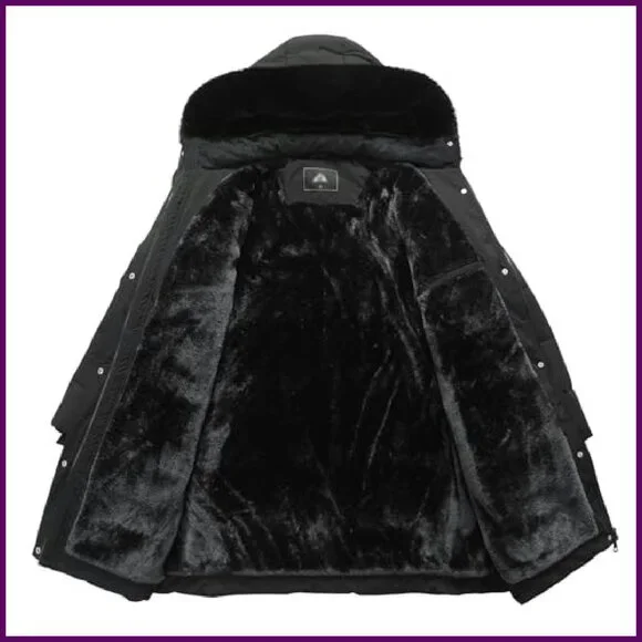 Plus Size Winter Parka Waterproof Down Coat Detachable Hood Warm